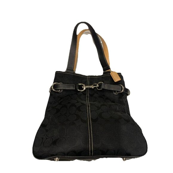 Coach Women's Black Sig Soft Carryall C04M-6352 EUC - Picture 1 of 10
